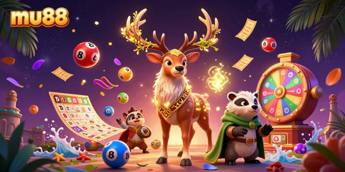 Engage with mu88's vibrant 3D casino scene showcasing interactive gaming elements and enchanting characters.
