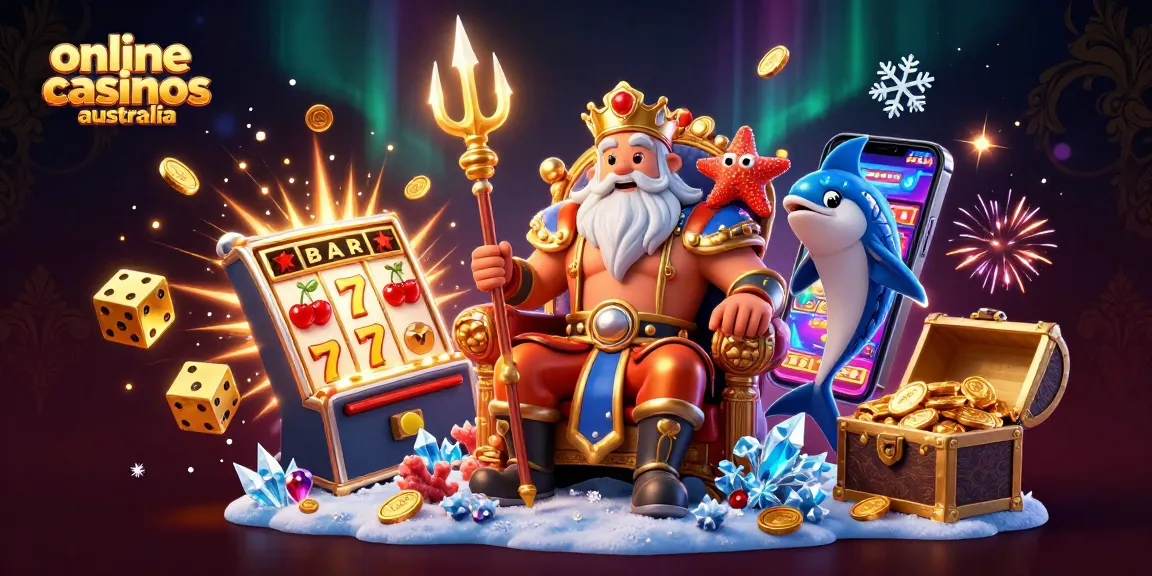 Experience the thrill of online casinos Australia with an exciting 3D casino scene featuring jackpot elements and vibrant characters.